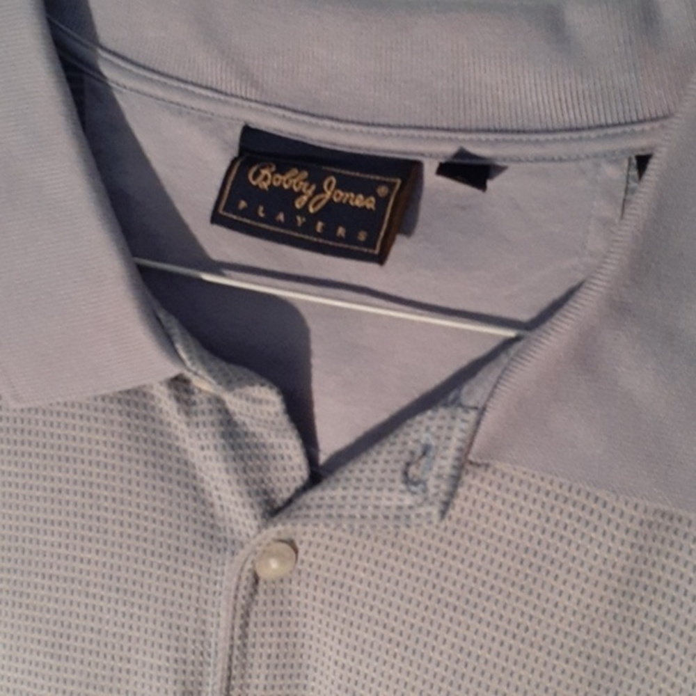 bobby jones golf polo shirt blue lilac men's large l Pelican Bay Naples Florida